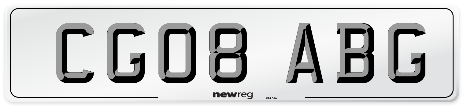 CG08 ABG Number Plate from New Reg